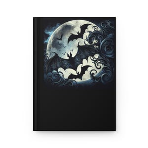 Gothic Bat Hardcover Journal, Spooky Journal, Halloween Gift, Dark Aesthetic Notebook, Creative Writing, Sketchbook, Art Journal