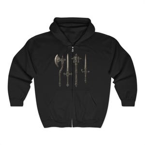 Medieval Fantasy Weapons Hoodie - Perfect for Gamers, Cosplay, Gift, Unisex, Casual Wear