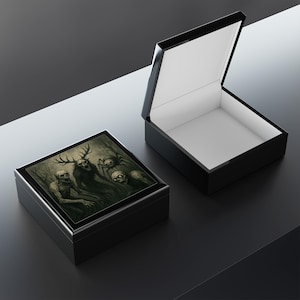 Spooky Themed Jewelry Box, Gothic Decor, Halloween Keepsake, Witchy Gift, Unique Storage Box
