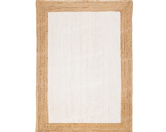 Natural Jute Braided Area Rug, Eco-Friendly Boho Decor