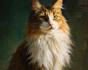 Custom Pet Oil Painting Hand-painted Canvas Portrait Art From Photo Commission Loss Memorial Personalized cat Lover Gifts Birthday Present