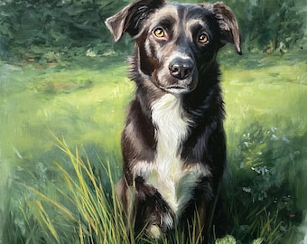 Custom dog Oil Painting Hand-painted Canvas Portrait Artwork From Photo  Commission Loss Memorial Personalized Pet Lover Gifts cat Birthday