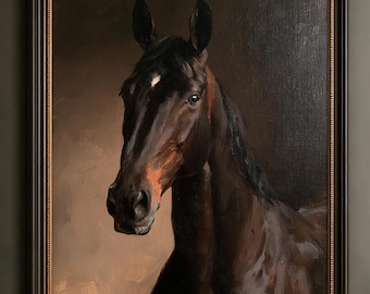 Custom Handmade Horse Portrait on Canvas Oil Painting From Photo Personalized Pet Loss Memorial Gift Equine Equestrian Lover Art Commissions