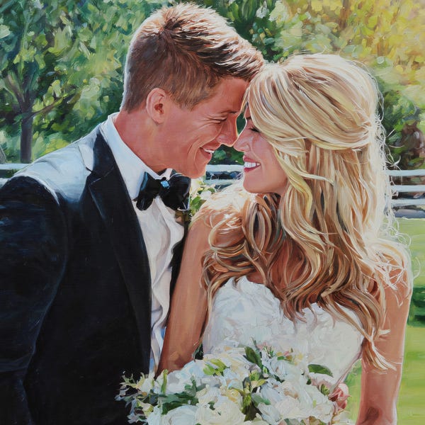 Custom oil painting from photo Hand Painted Couple Portrait on Canvas Personalized couples Memorial Wedding Anniversary Art birthday Gifts