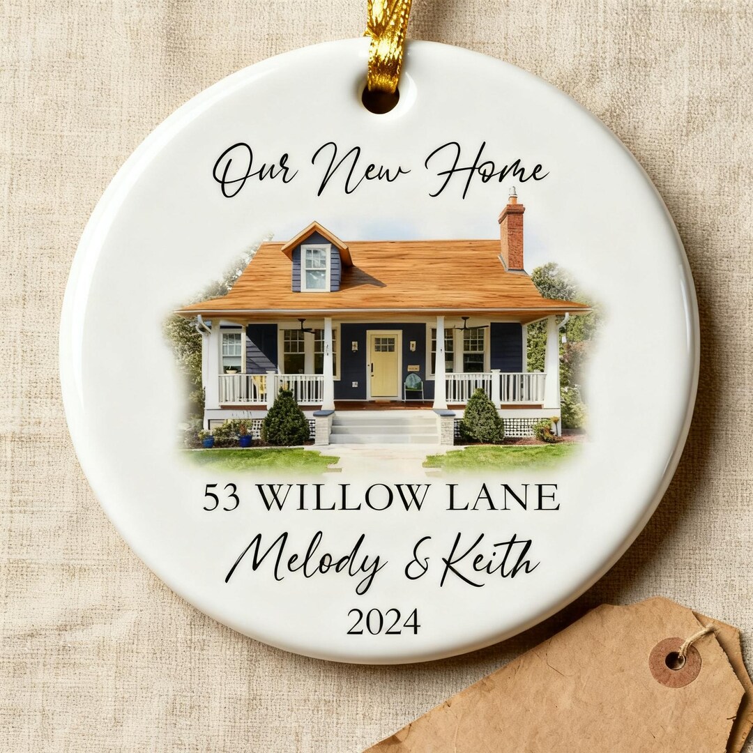 Personalized New Home Photo Ornament , Custom House Address Ornament ...