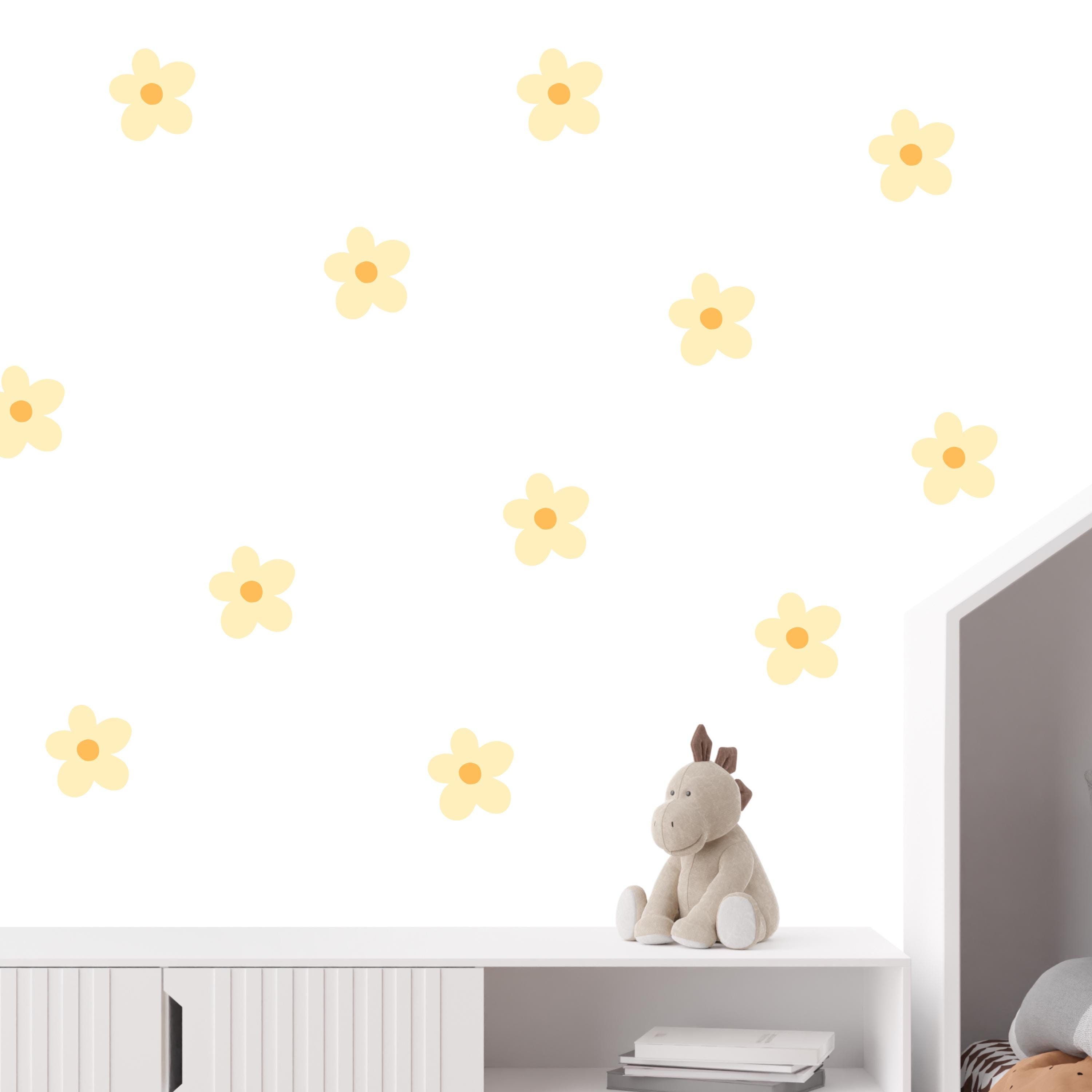 Lot De 9 Feuilles D'autocollants Muraux Fleurs Colorées - Décoration Chambre Fille, Salon, Crèche - En PVC, Facile à Coller Et Retirer - Motifs Floraux Délicats - 10