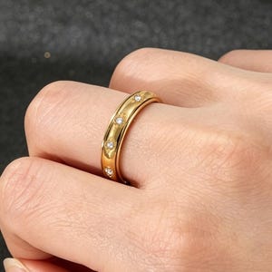 Edelstahl Spinner Ring, Minimalistische Angst Fidget Band