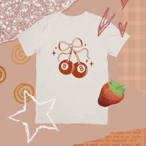 Vintage Lucky 8 Ball Kirschen Png, Retro trendige Y2K Png, süße Kokette Schleife Png, digitale Shirt Design Download, transparente Png-Datei