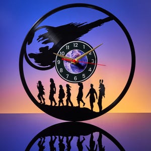 Final Fantasy VII Vinyl Record Clock - Game Room Wall Decor, Modern Home Decor, Christmas Gift for Son, Unique Gift for Nerd or Gamer, ff7