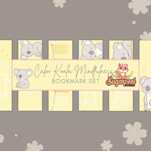 Mindful Koala Bookmarks – Cute Animal Quote Bookmarks | Calm Affirmation Gifts | Aussie Koala Stationery | Physical Bookmark Set for Readers