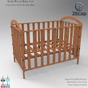 Handcrafted Wooden Baby Crib | Solid Wood Baby Cot | Adjustable Height Cradle for Nursery | Montessori Style Baby Bed