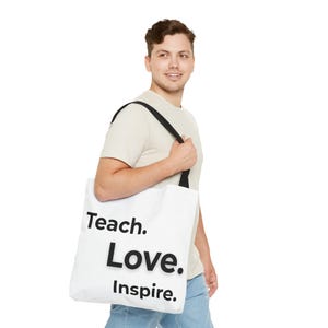 Teach Love Inspire Tote Bag - Perfect Gift for Teachers, Students, Back to School, Education Appreciation, Classroom Tote