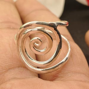 Sterling Silver Spiral Ring: Handmade Boho Swirl Jewelry
