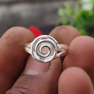 Sterling Silver Spiral Ring: Handmade Boho Statement Jewelry