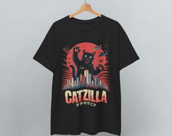Catzilla Shirt, Retro Japanese Monster Cat Graphic