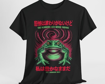 Japanese Frog Graphic Tee, Vintage Horror Style