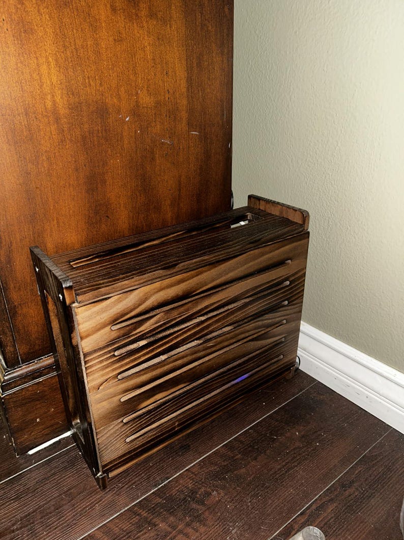 Wooden Wifi Router Box Hider | Cable Management, Charging Station, Pine ...