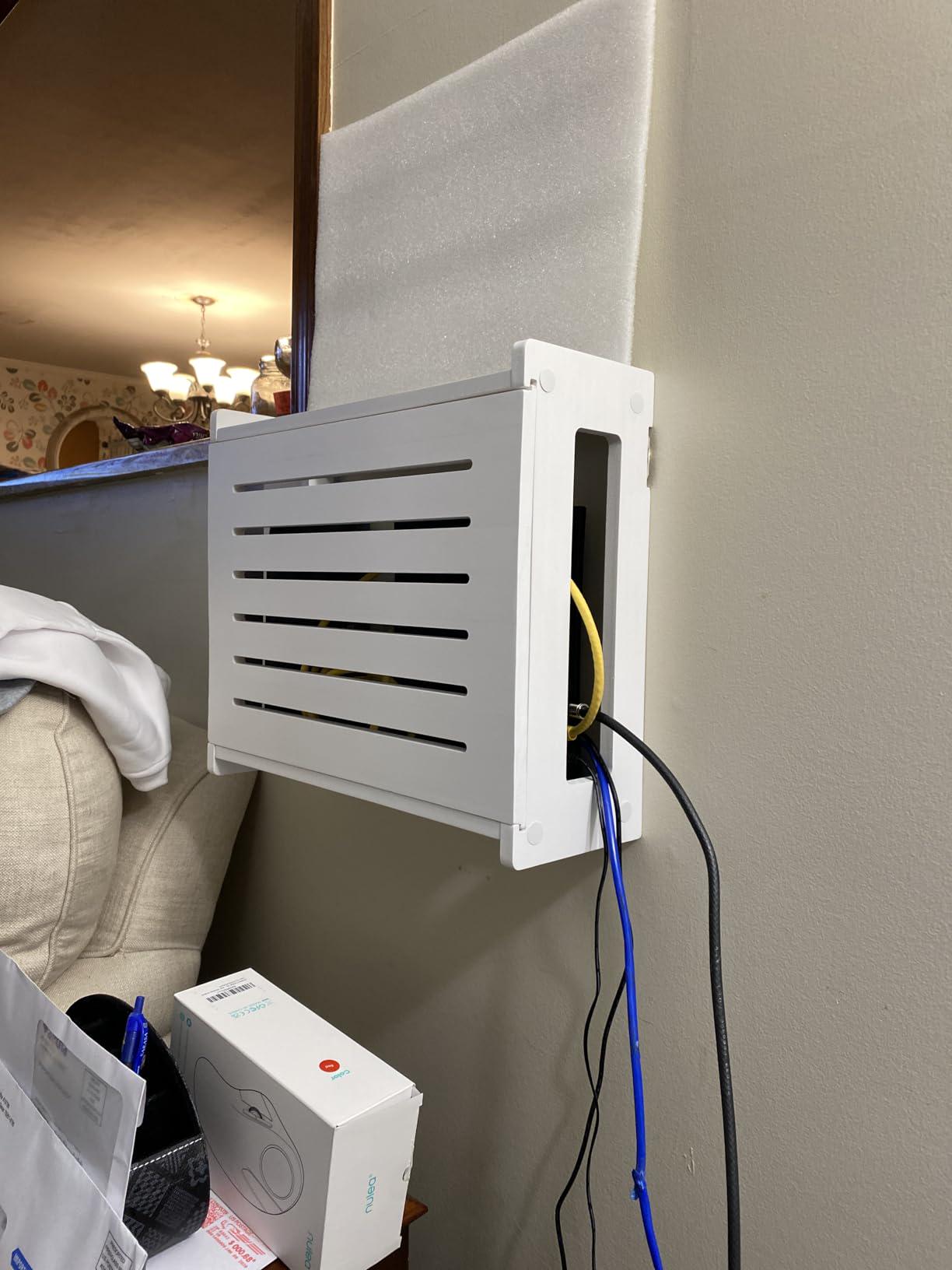 Wooden Wifi Router Box Hider | Cable Management, Charging Station, Pine ...