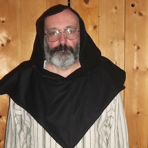 black heavy weight wool hood