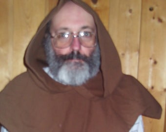 brown cotton twill hood