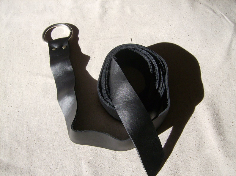 Extra Long Leather Ring Belt Made of Top Grade Black Leather. Etsy