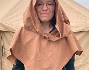 hood of tan linen