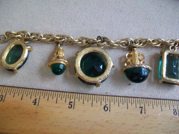 Chunky glass charm bracelet, large charms View 5