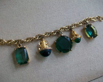 Chunky glass charm bracelet, large charms