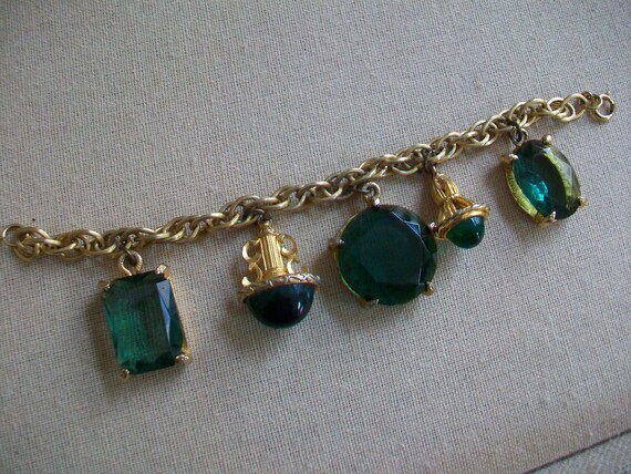 Chunky glass charm bracelet, large charms