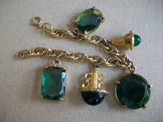 Chunky glass charm bracelet, large charms View 2