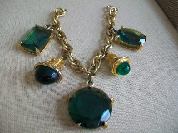 Chunky glass charm bracelet, large charms View 4