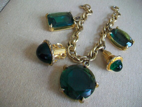 Chunky glass charm bracelet, large charms View 6