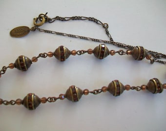 Vintage Liz Palacios necklace, antique bronze
