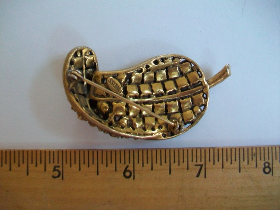 Vintage Weiss brooch, aurum gold metallic, modern… - image 6