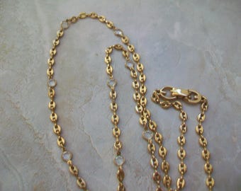 Givenchy gold plated chain necklace, bezel set crystals