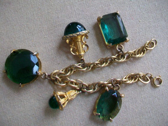 Chunky glass charm bracelet, large charms View 3