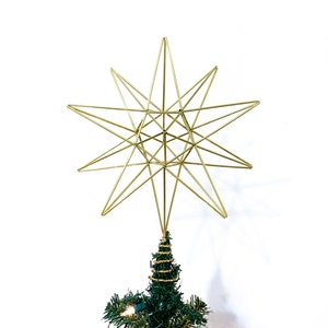 Himmeli Star Tree Topper. Standard Size 10 Point Christmas Tree Star. Modern Christmas Tree Star. Brass Geometric Himmeli. Star for Tree.