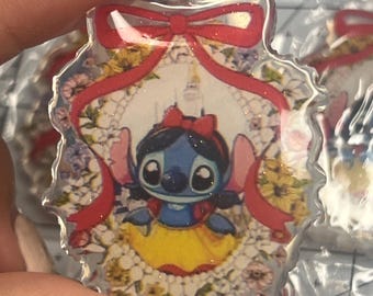 stitch inspired acrylic flat back