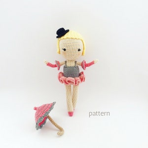 Juliette Crochet Doll Pattern, Amigurumi doll pattern, Crochet Circus Pattern, Amigurumi Doll, Crochet Rope Dancer image 1