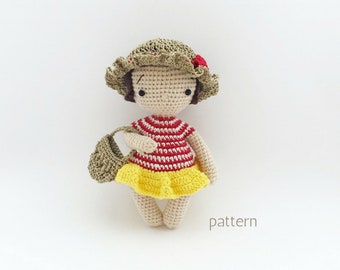 Nora | Amigurumi Doll Pattern, Crochet Doll Pattern, One Piece Crochet Doll