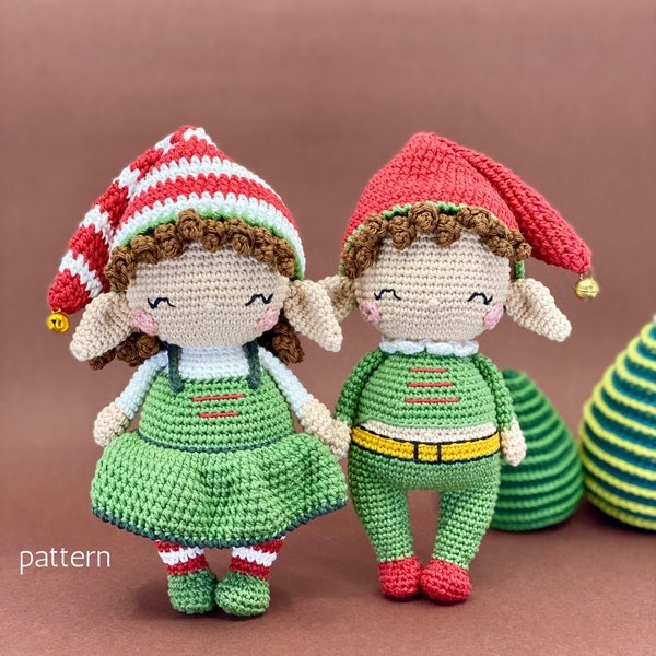 Amigurumi elf pattern, crochet elf pattern, crochet doll pattern