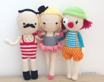 Amiugurumi Circus Gang | Crochet Doll Pattern, Amigurumi Doll pattern, Crochet Circus Pattern