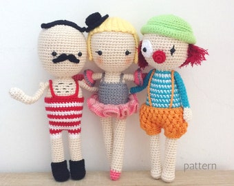 Amigurumi Circus Gang Crochet Doll Pattern (PDF Pattern)
