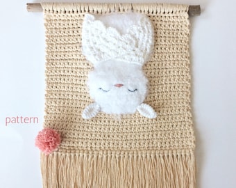 Crochet Bat Wall Hanging PATTERN: Halloween Decor (PDF Pattern)