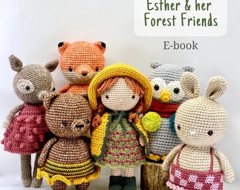 Amigurumi toy bundle, amigurumi doll pattern, crochet toy pattern, amigurumi e-book, amigurumi teddy, bunny, fox