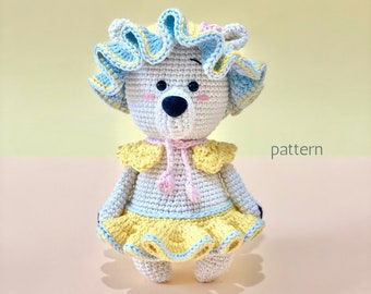 Amigurumi bear pattern, crochet teddy pattern for Camille