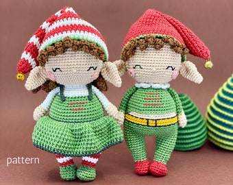 Amigurumi elf pattern, crochet elf pattern, crochet doll pattern