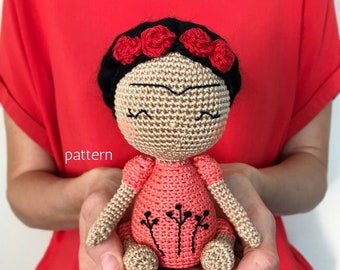 Frida Kahlo | Crochet Doll Pattern, Amigurumi Doll Pattern, Amigurumi Frida