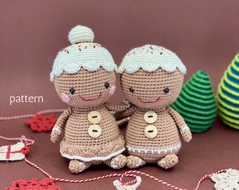 Amigurumi Gingerbread Man and Woman, Crochet Gingerbread Pattern | Ginger Jim & Jane