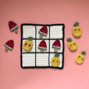 Crochet Pattern Tic-Tac-Toe Crochet Travel Game, Naughts and Crosses image 3